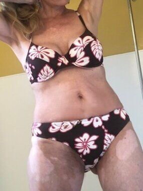 Venice Beach Brown Flower Power Bikini, size UK 10 (US 8)